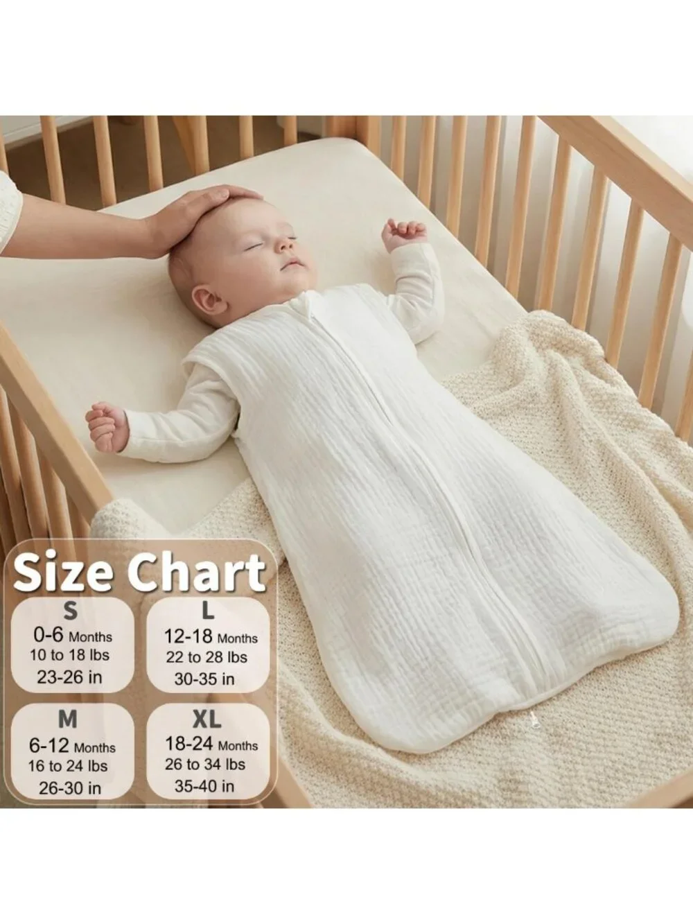 2-Pack Organic Cotton Baby Sleep Sacks 18-24 Months, 2-Way Zipper Wearable